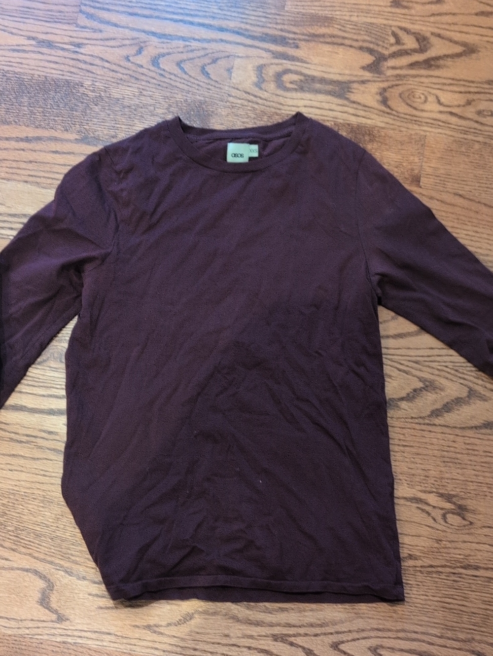 ASOS Slim Crewneck Tee in Plum